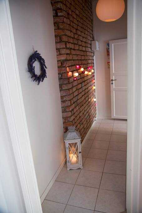 Charming hall before bathroom