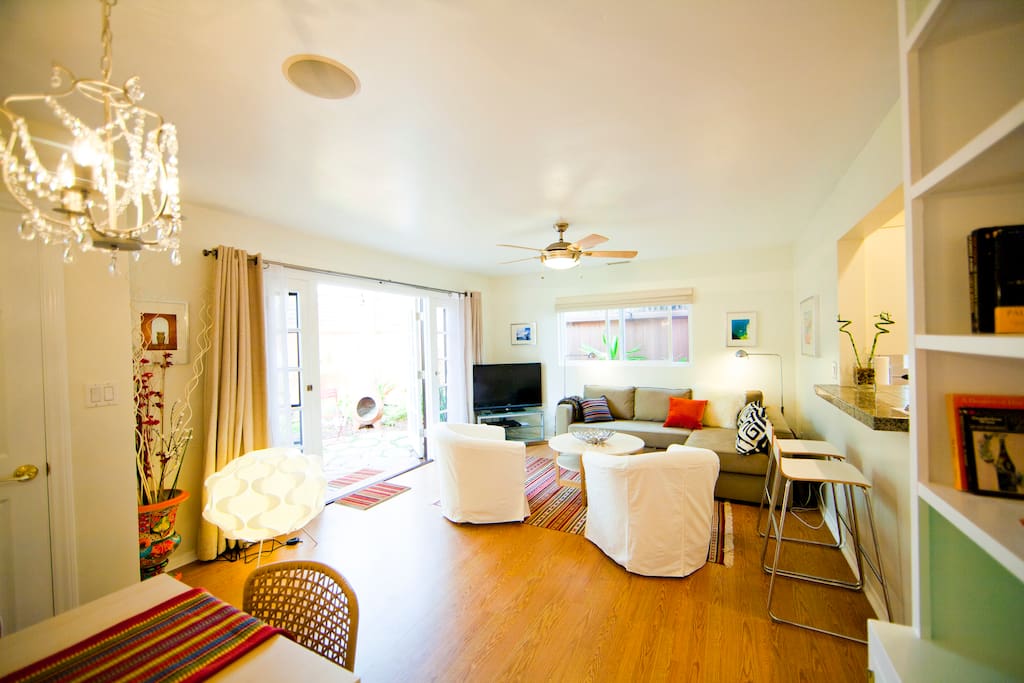 Bright, Open Living Room with Flat Screen TV