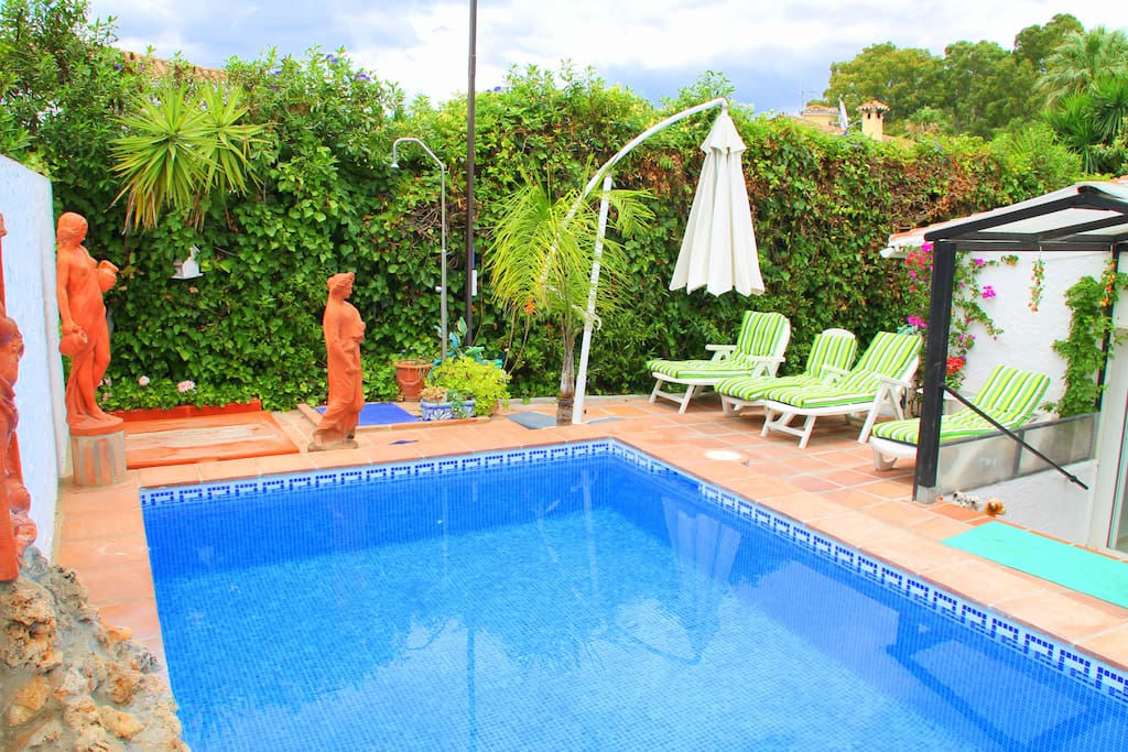 Rear view of Casa Paradiso with private pool and garden
