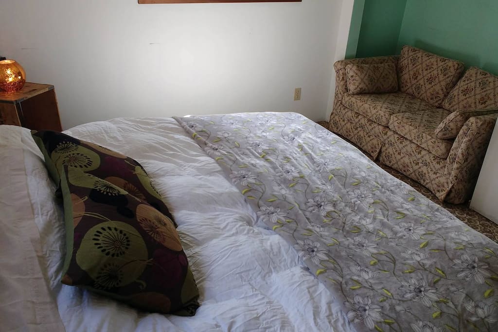 couch is removable and replaceble with a dresser instead or nothing at all.