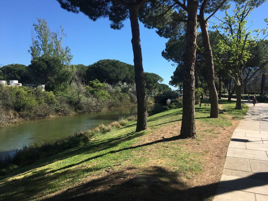 Promenade le long de la résidence
