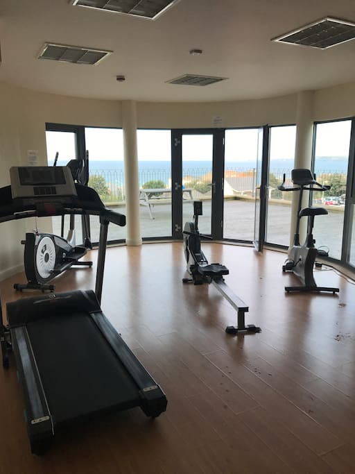 Gym at apartments which you have use of with amazing sea views