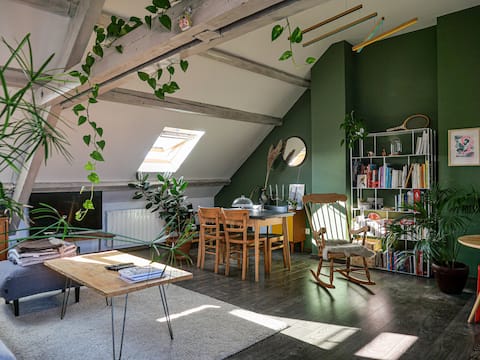 Top performing Airbnb: Cosy attic flat with terrasse close to city center in Neudorf Musau