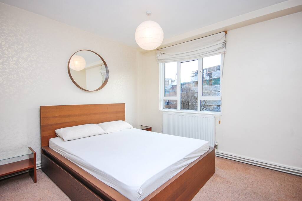 The room is large and bright