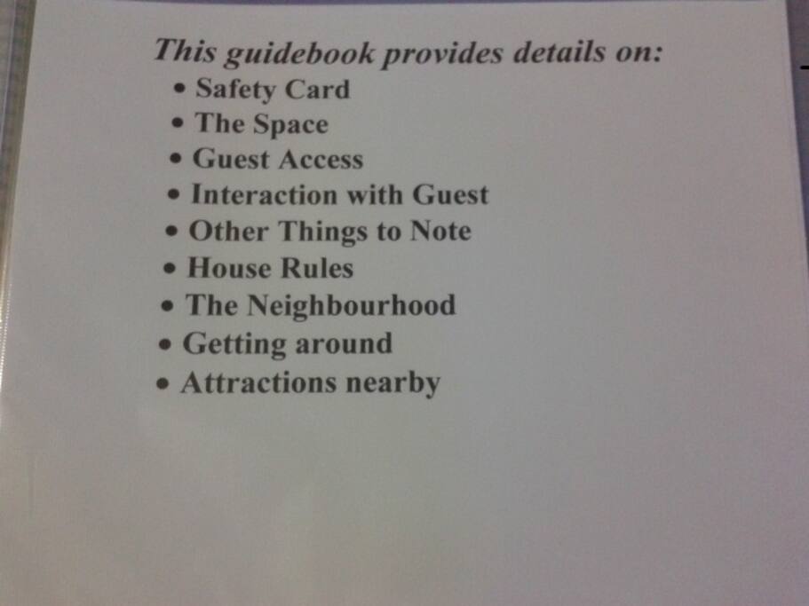 the guidebook contains...