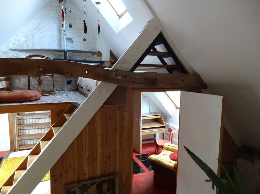 loft sur plusieurs niveaux,couchettes confortables