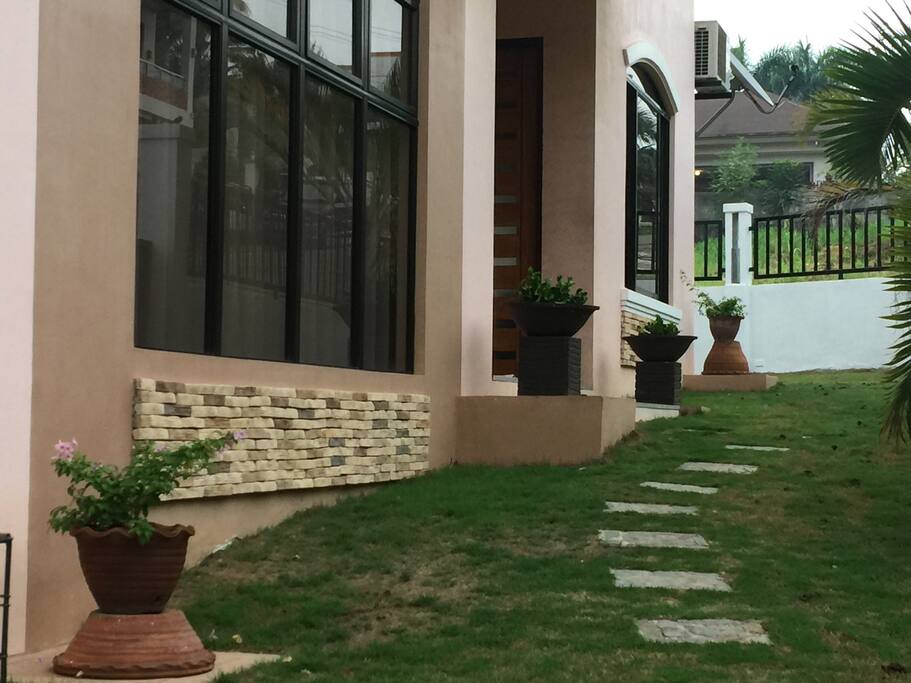 Outside the house