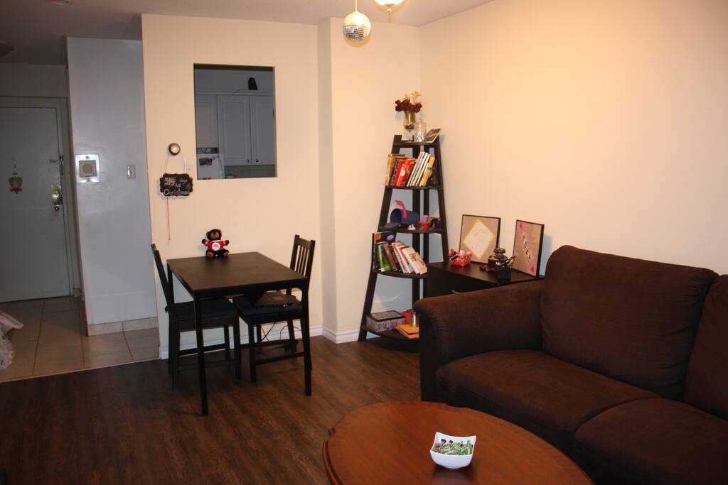 Living room with table for work