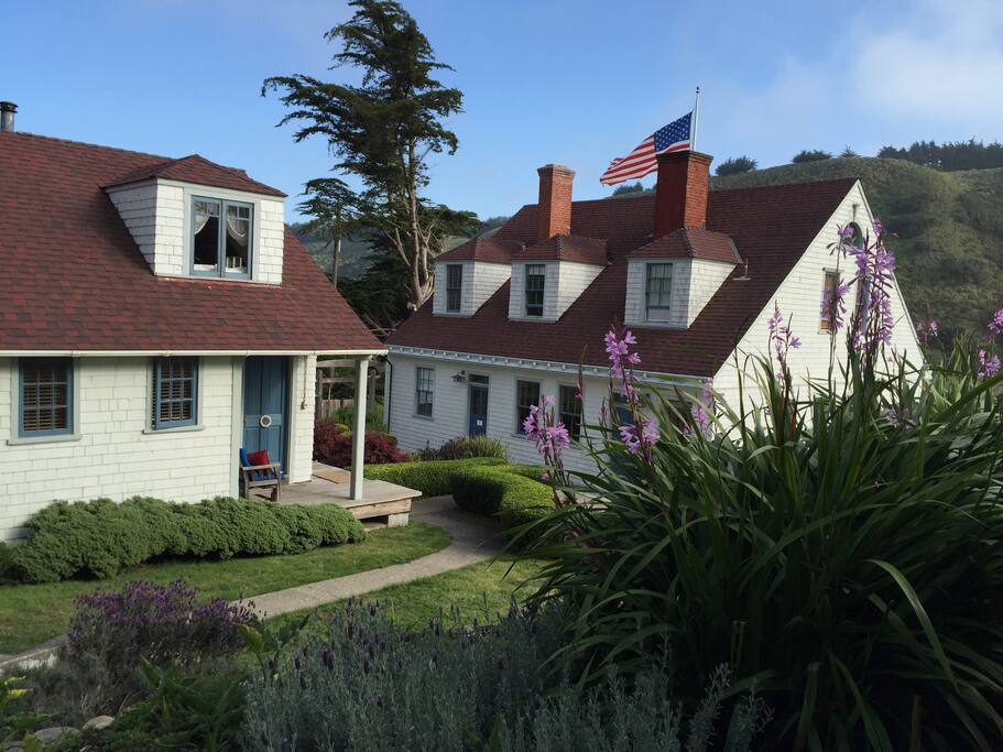 Cypress Cottage is on the left, Coast Guard House on the right