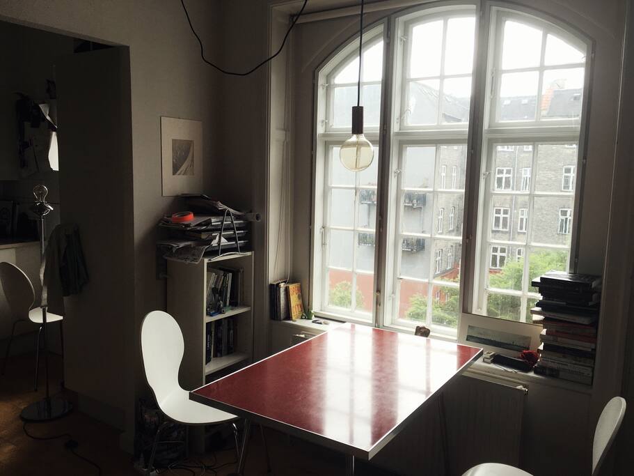 This table is in the apartment (though it's not on all the photos :) )