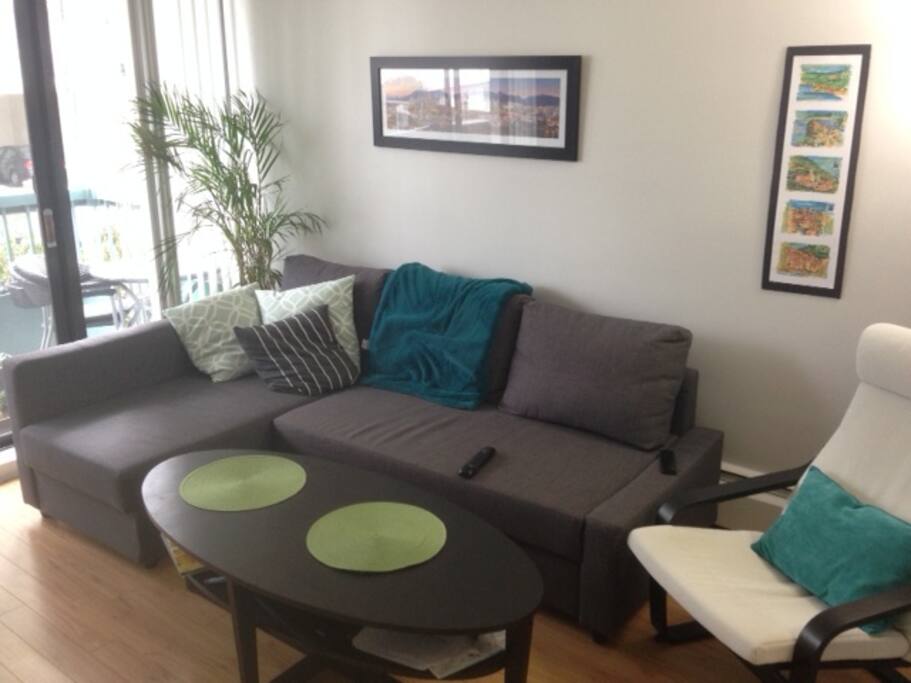 Living room and couch. IKEA for the win!