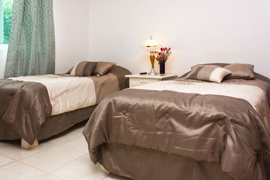 Two twin beds that can be pulled into one!