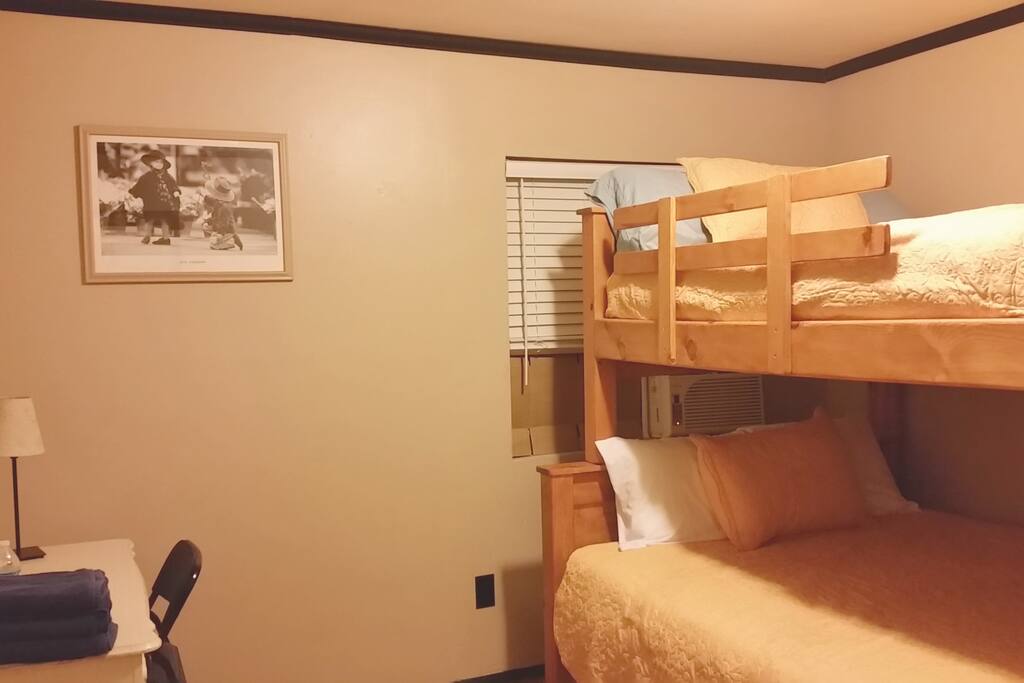 Lots of storage. The steps to the upper bunk are also drawers. You also have a roomy closet with additional drawers.