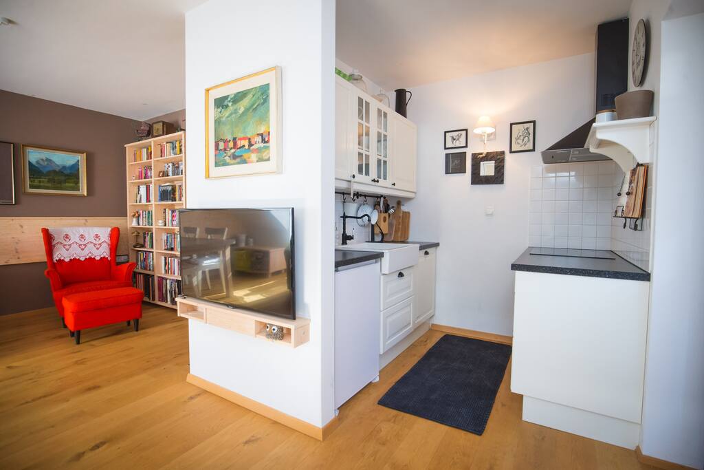 Living room and kitchen