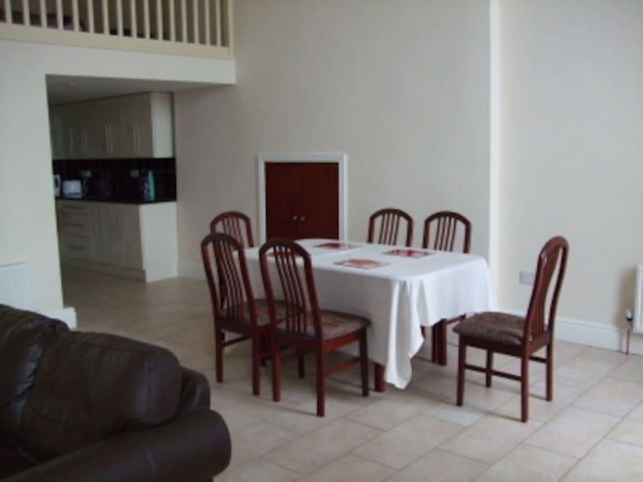 Dining and living room area.