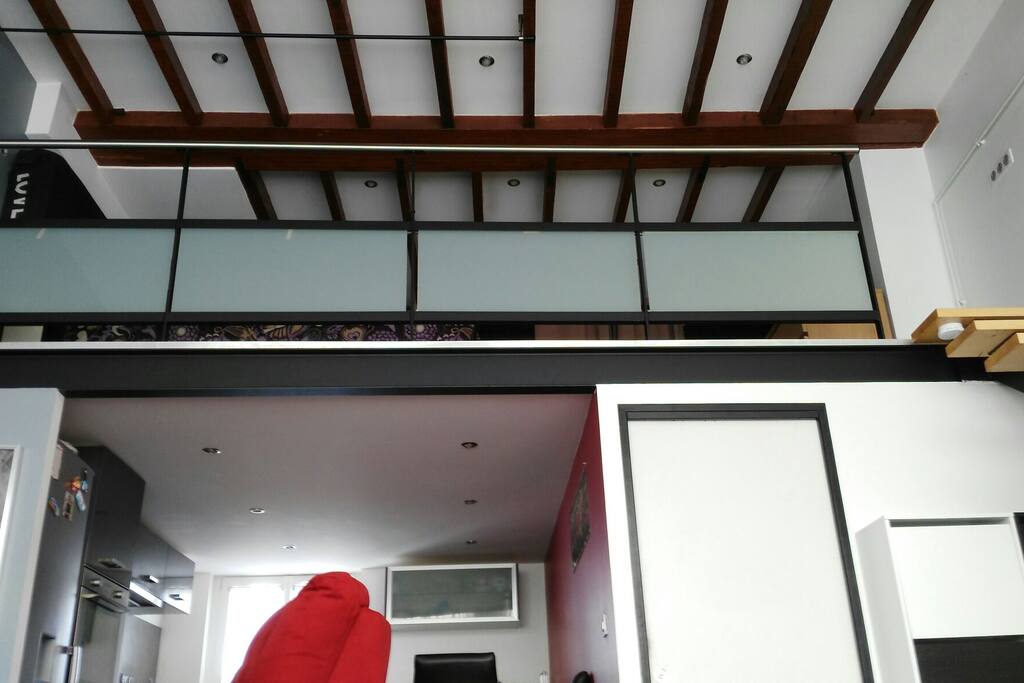vu sur la chambre depuis le salon