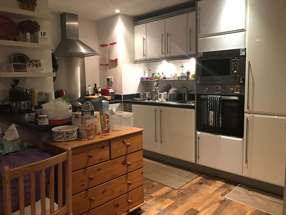 clean kitchen with all appliances to use