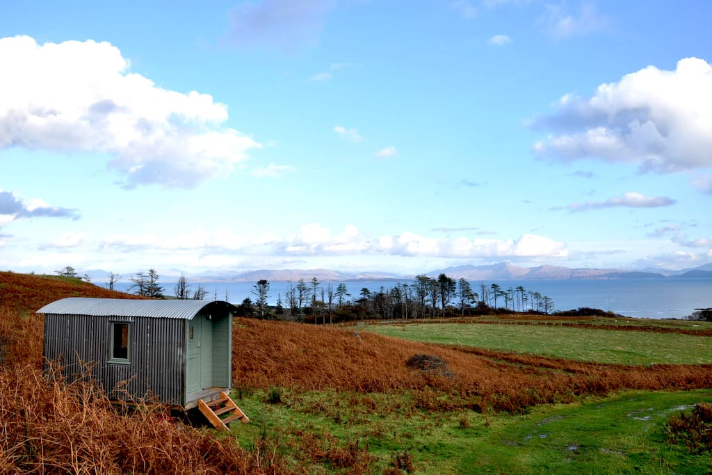 The Shepherd's Hut looks out to the Scottish mainland