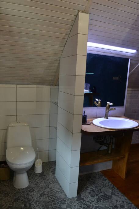 Concept of an open bathroom