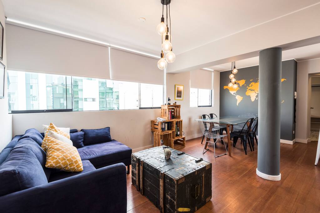 Living room and dining room