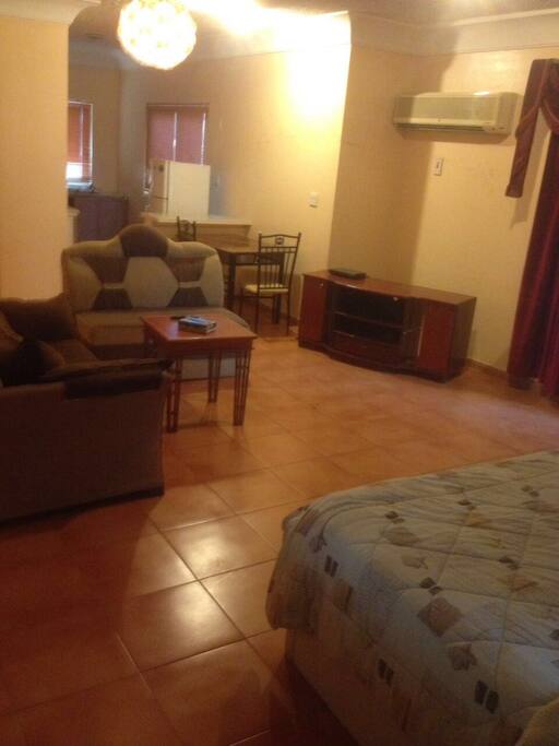 Fully furnished studio with kitchen