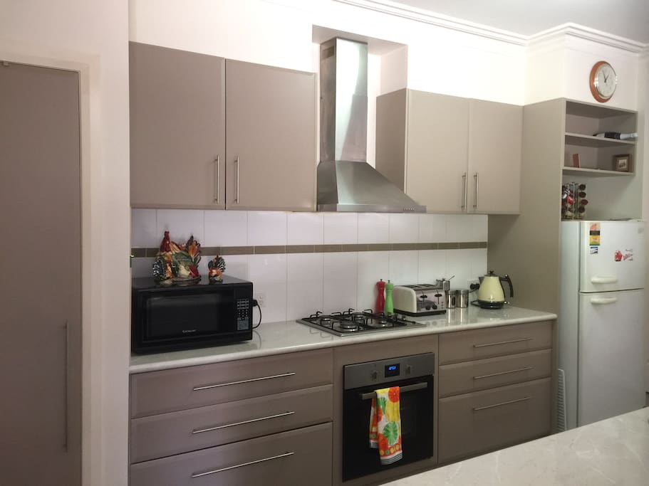 Modern kitchen with microwave