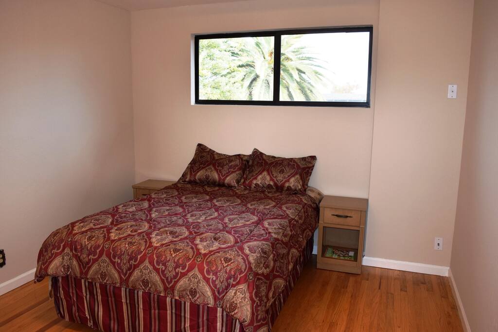 This is the room with one full bed, a closet is also provided. The room is located on the second story of the house.