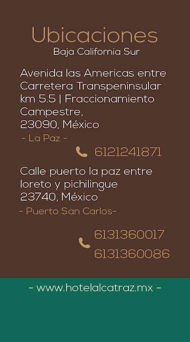 dirección de localización de hotel alcatraz en baja california sur