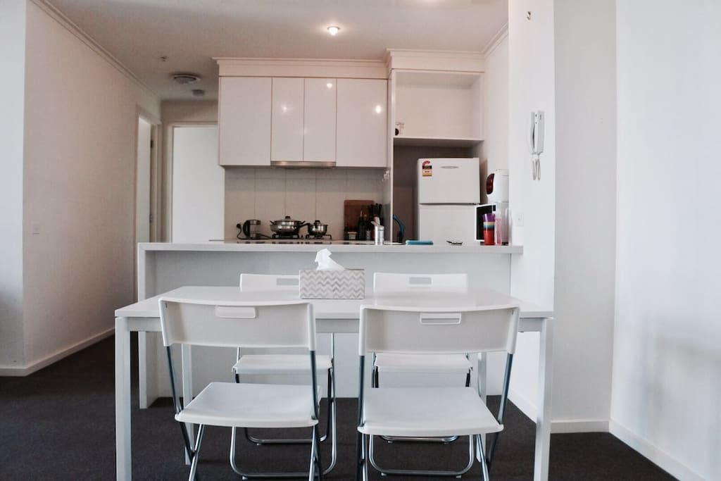 stylish dinning room and kitchen that you can make your lovely lunch or dinner in Melbourne