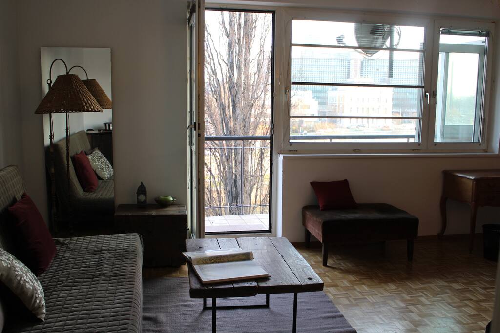 living room & balcony