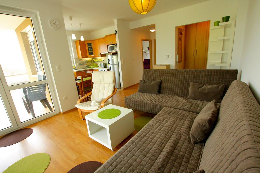 Living room and kitchen