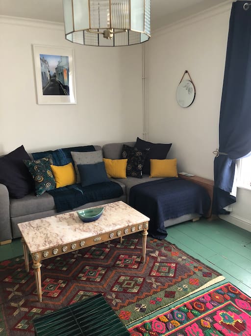 Lovely lounge with pull out sofa bed.