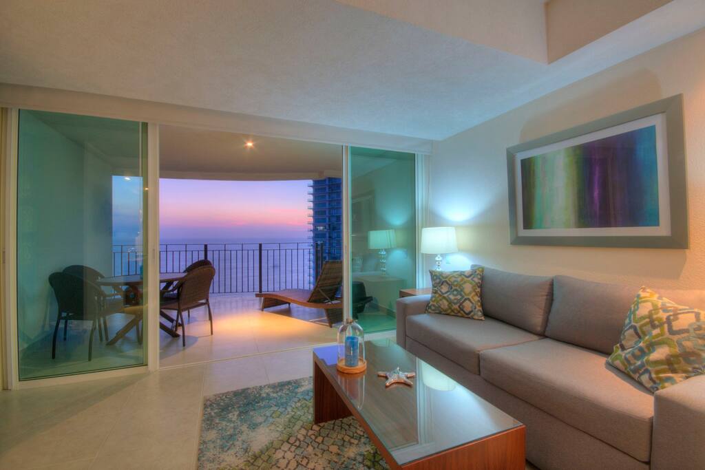 LIVING ROOM AND TERRACE LOOKING STRAIGHT OUT