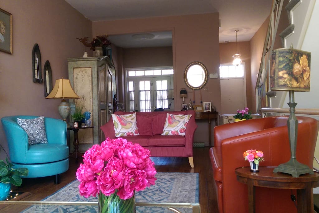 View in the living room, once you've sat down to relax.
