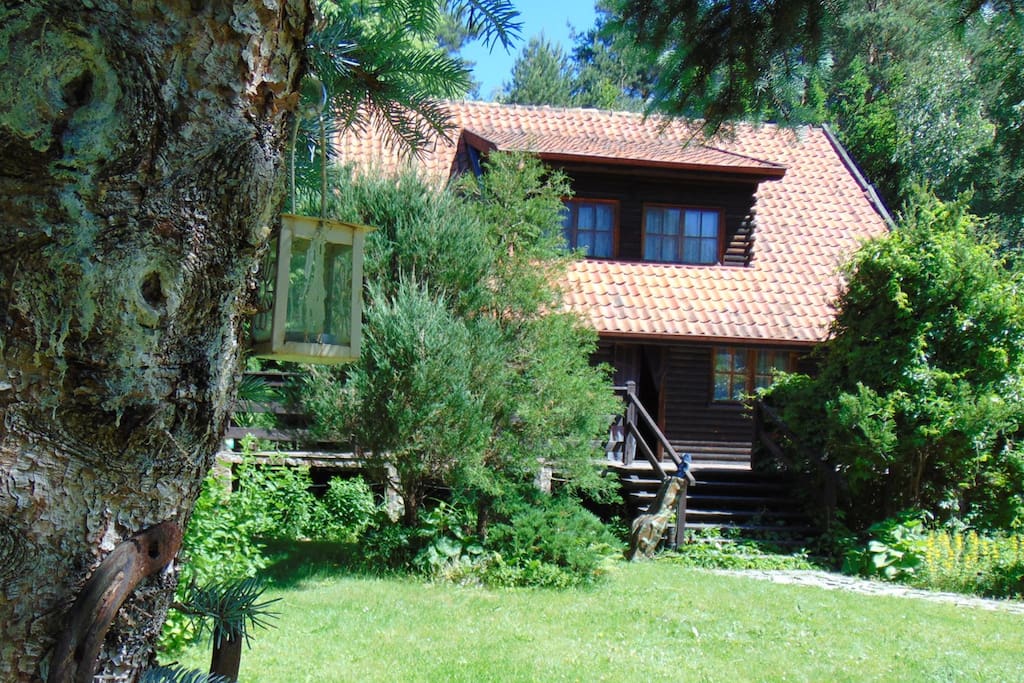 Wikno, our lovely wooden cottage before little blue change