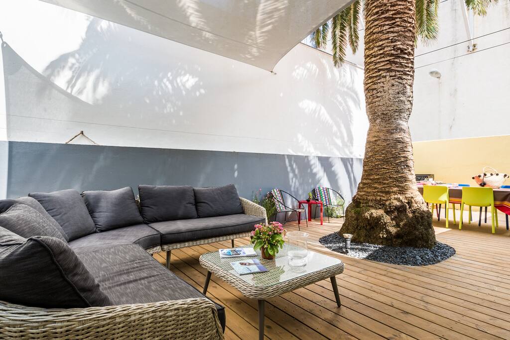 Le canapé extérieur et le palmier - the outside couch and the palm tree