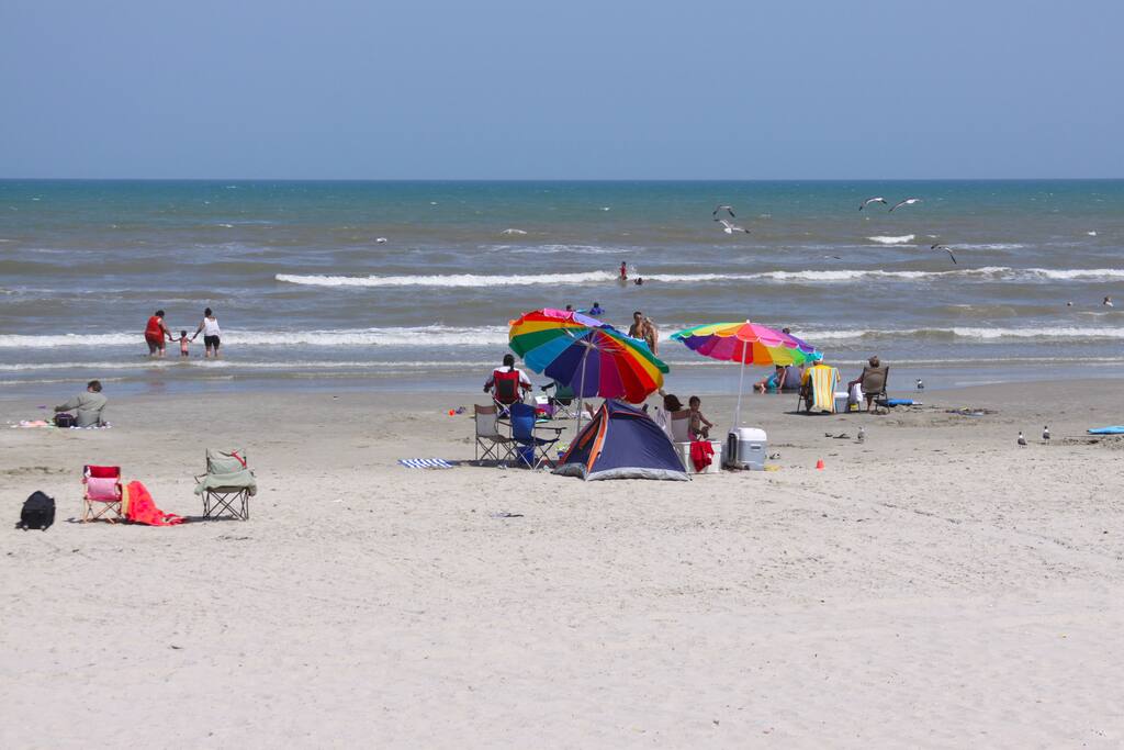 The beach is a mile away