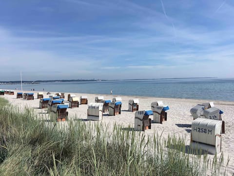 Lake and Sand on the Baltic Sea Beach in Scharbeutz