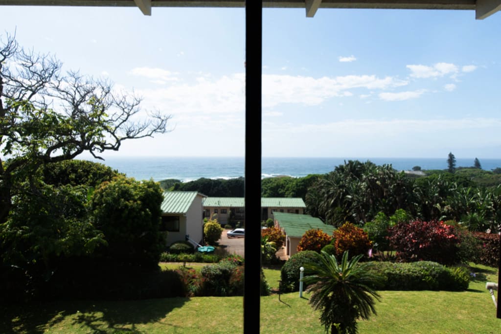 view of the ocean and gardens from the lounge