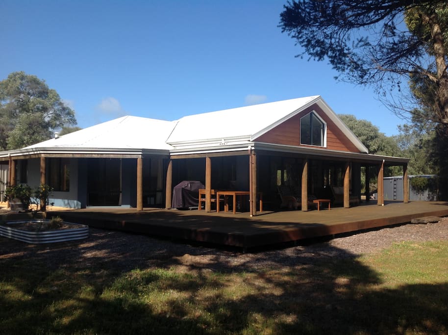 Back of the house and the deck. Winter view.