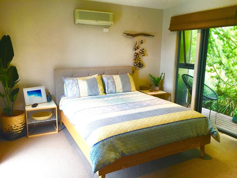 Master bedroom and private deck