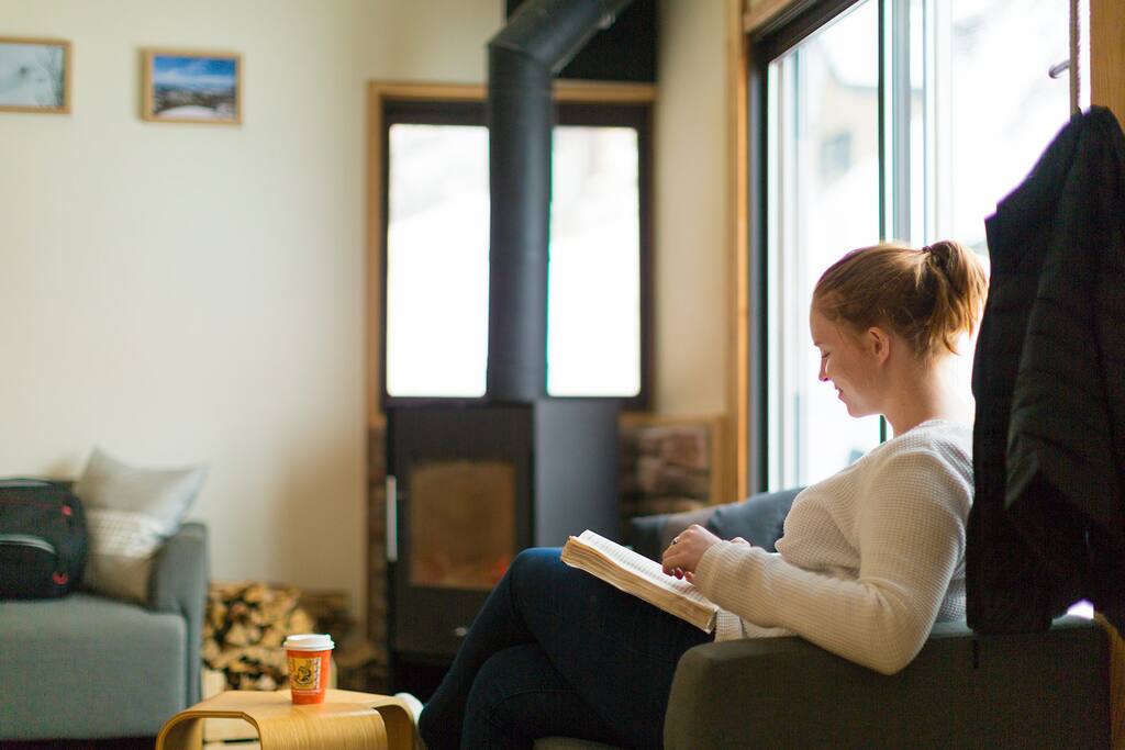 Sunshine through the big windows perfect for a coffee and book