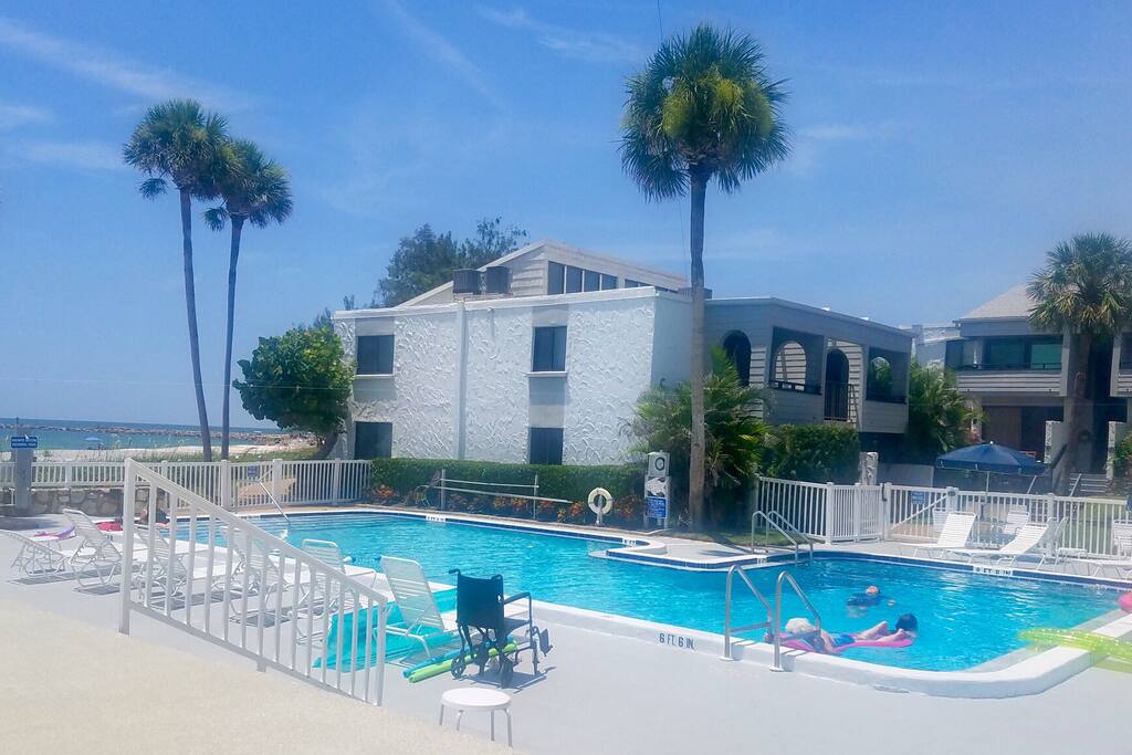 Heated pool over looking the Gulf of Mexico.