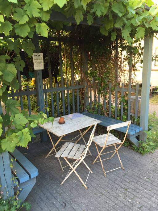 Eat you dinner outside in the backyard