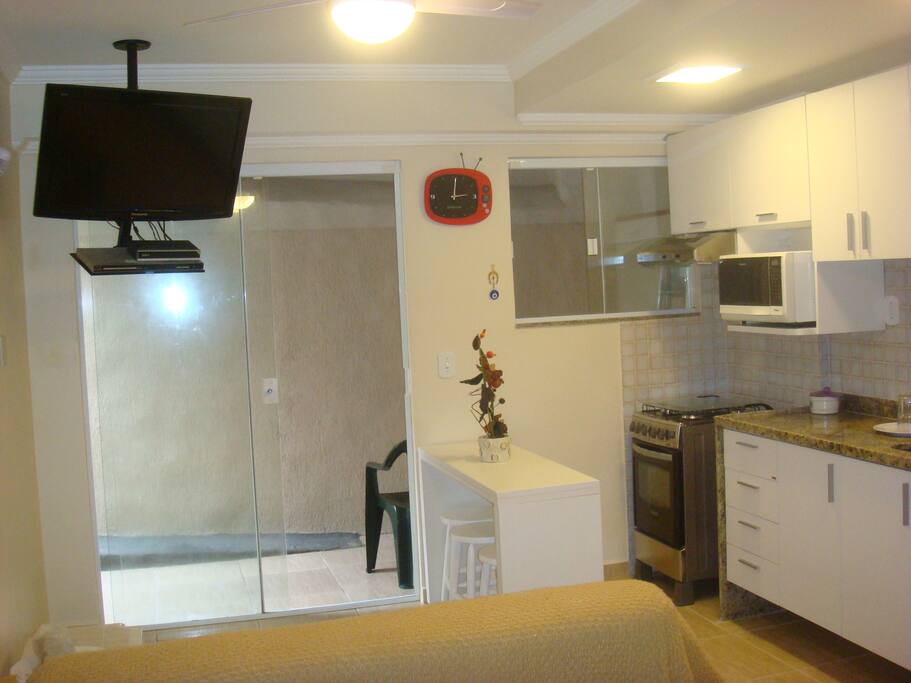 Cozinha e sala de estar Conceito Aberto.
