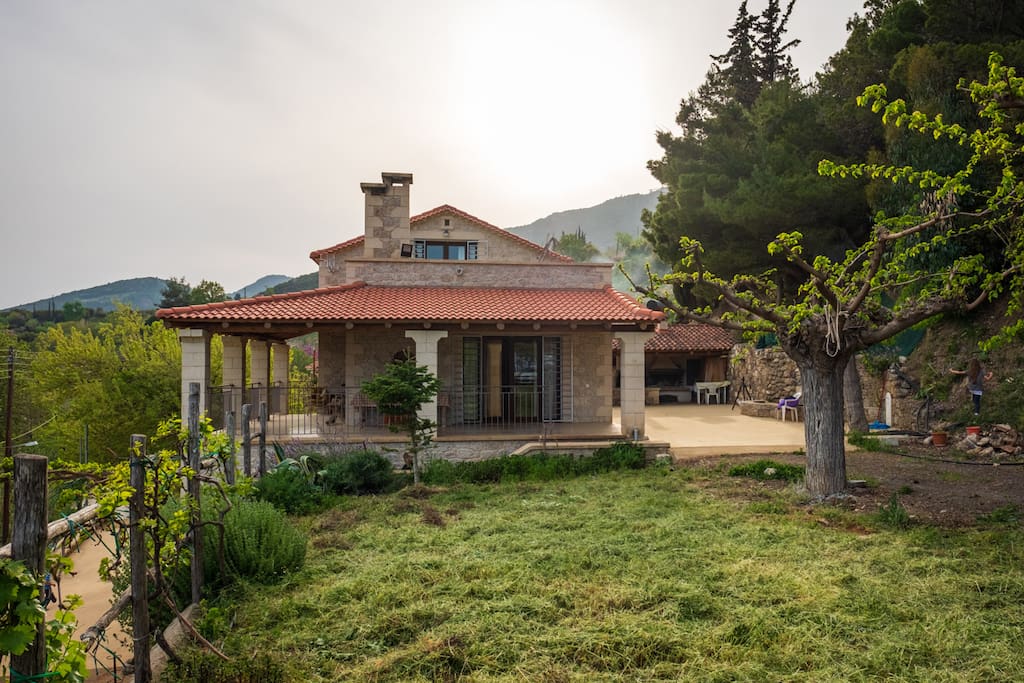 Side view of the Stone House Amalthia