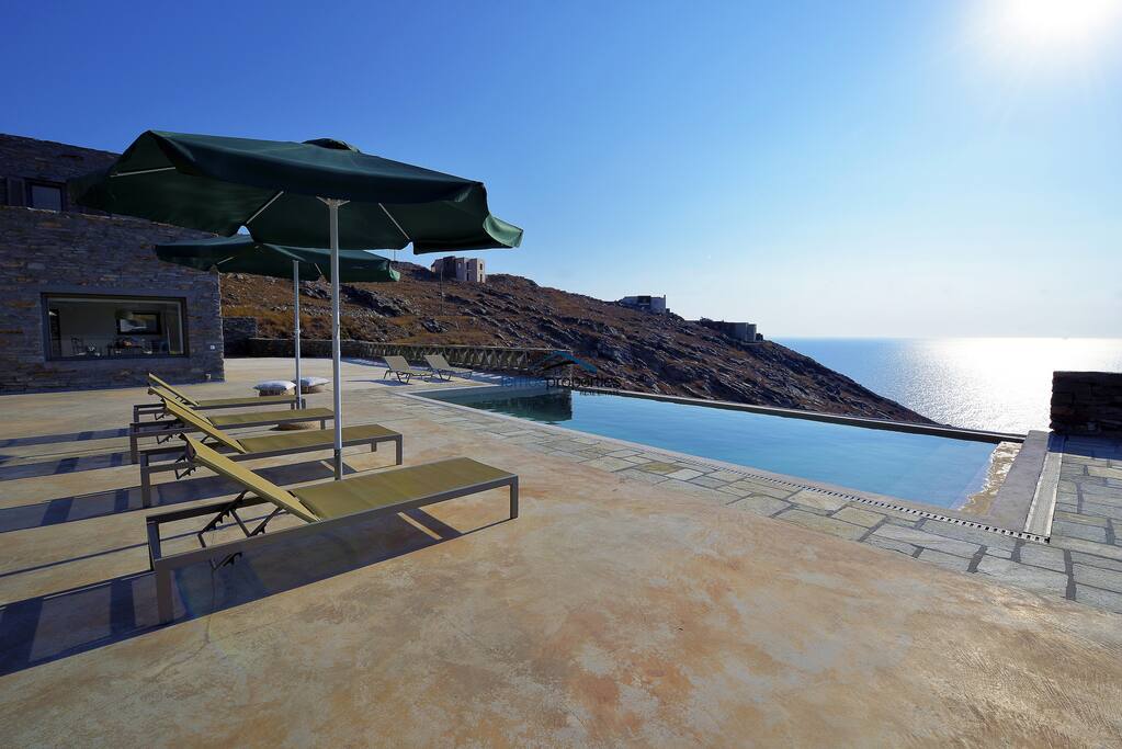 Part of the terrace and the pool