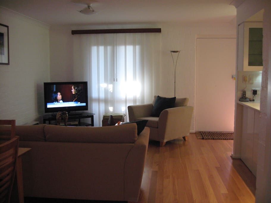 comfortable lounge with flatscreen TV