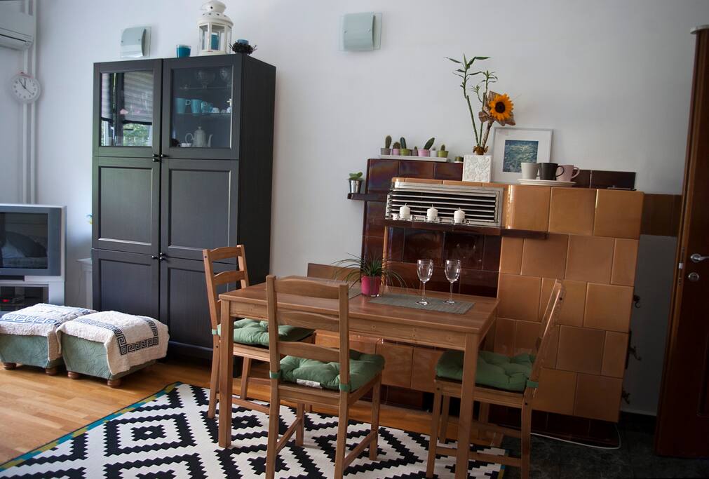 dinning table and living room