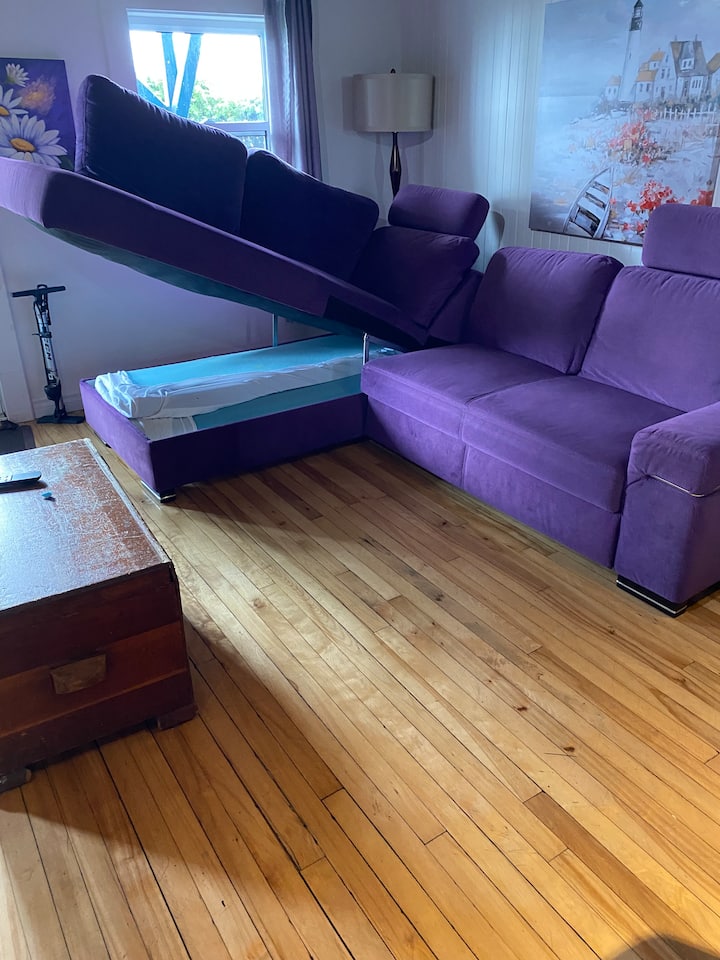 Sofa bed with the addition of a 3-4-inch memory foam for better comfort